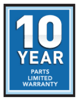 10 year parts limited warranty logo