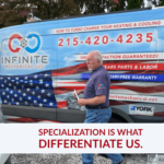 infinite professional expert stand beside the truck, specialization-is-what-differentiate-us