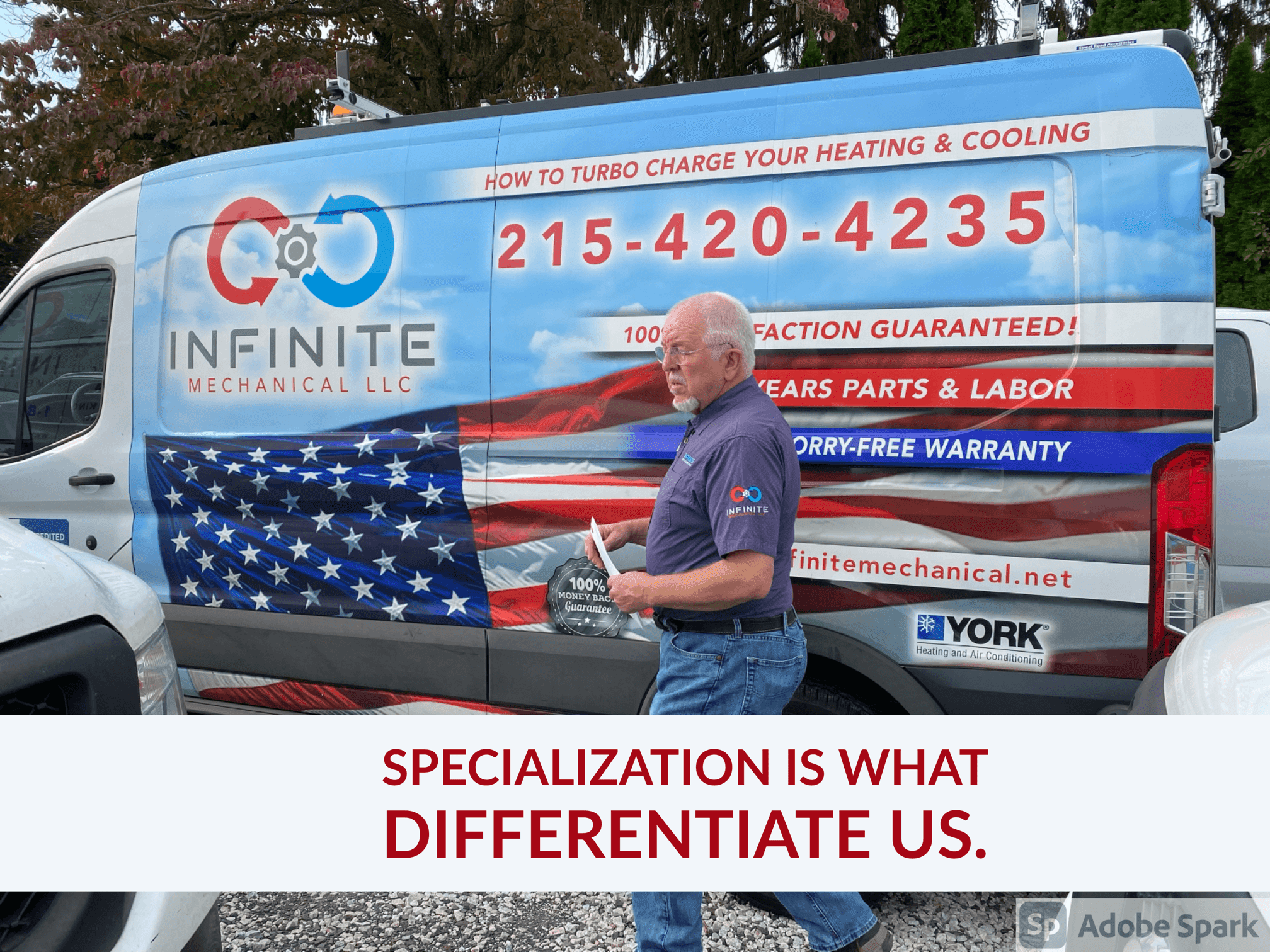 infinite professional expert stand beside the truck, specialization-is-what-differentiate-us
